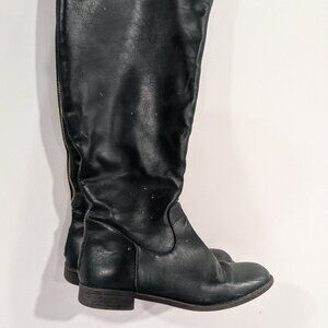 Shoedazzle Over the Knee Zip Up Boots Forest Green Size 8